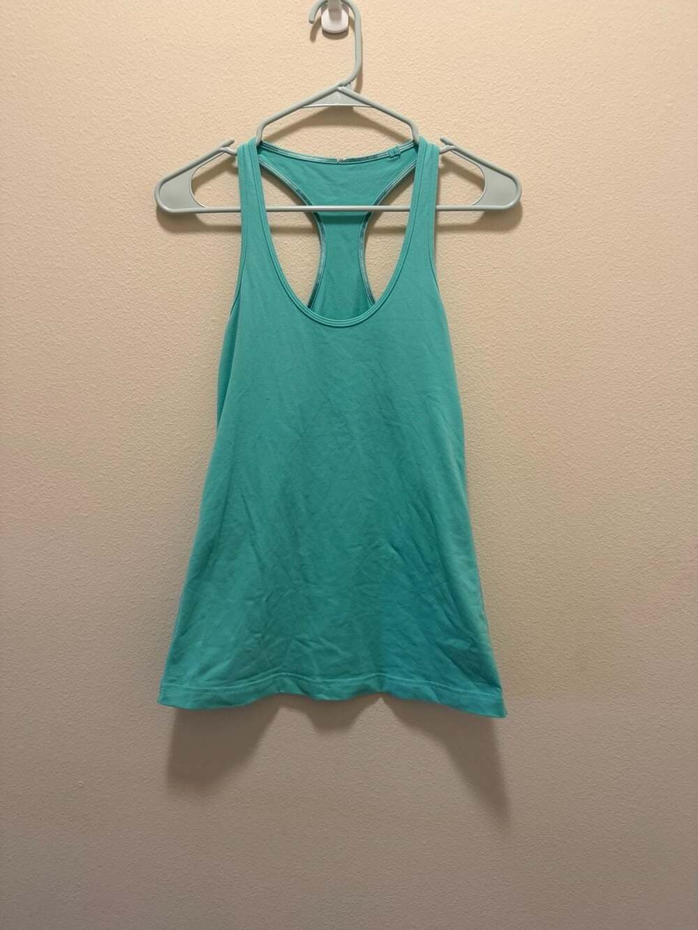 Lululemon Teal Green Racerback Workout Tank Top with Silver Logo